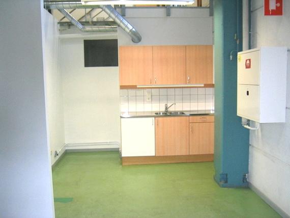 Interiör pentry i industri/lagerhall